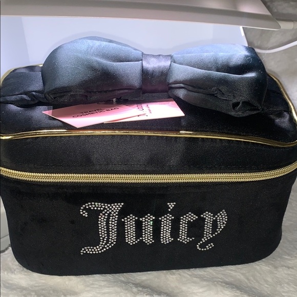 Juicy Couture Black Cosmetic Bag with Bow - Picture 1 of 13